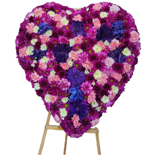 Large heart filled with mixed flowers