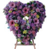 Large heart with mixed flowers and lavender and pink color