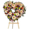 Big heart with mixed flowers and mixed colors