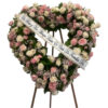 Large heart with mixed flowers and mixed white and pink colors